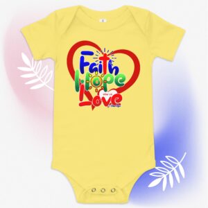 “Faith, Hope & Love” Baby One-Piece