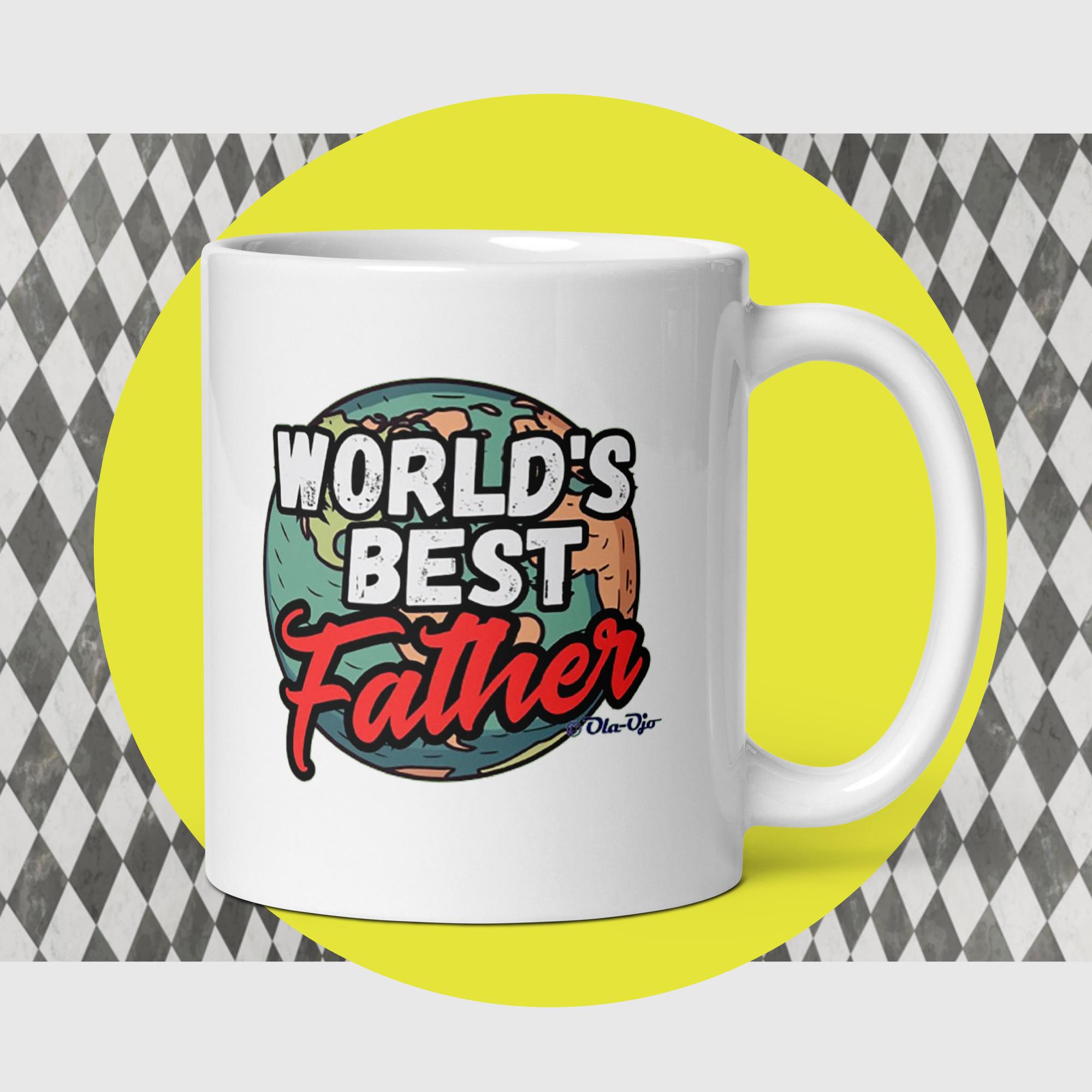 World’s Best Father White glossy mug