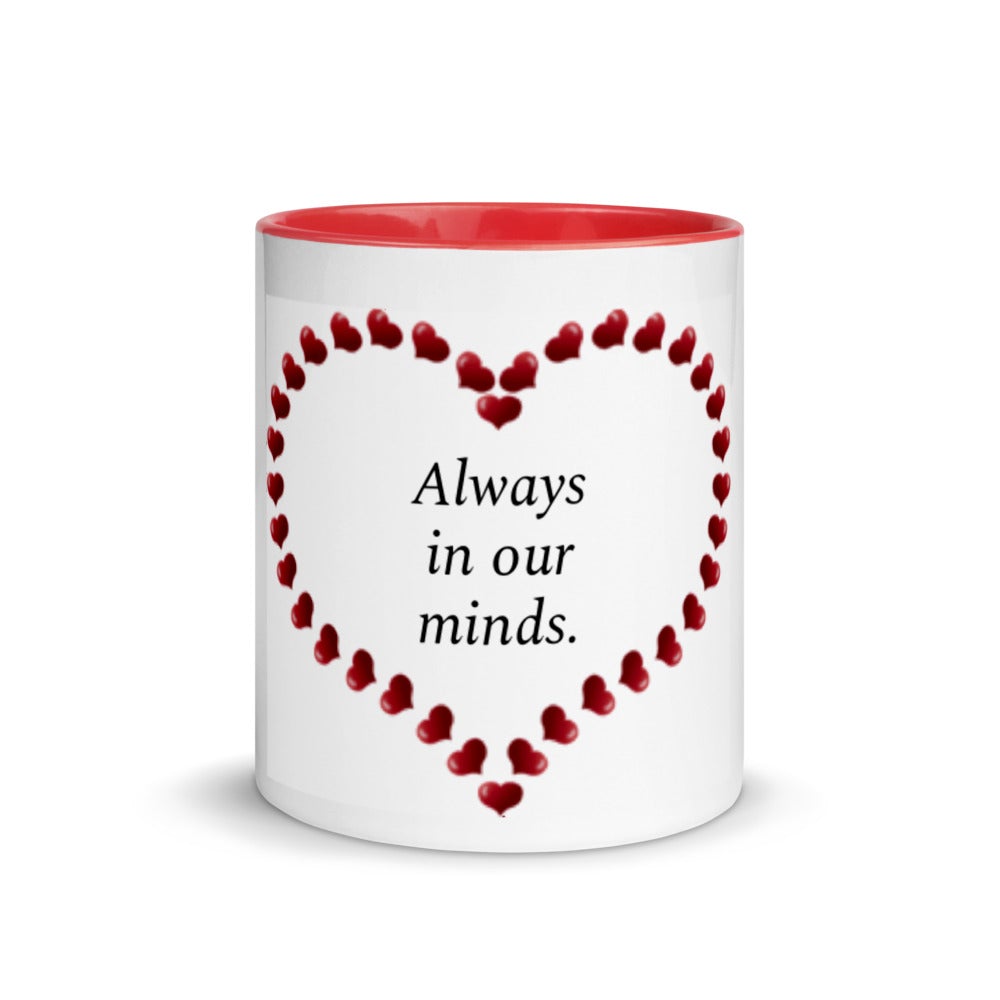 A white mug with color inside